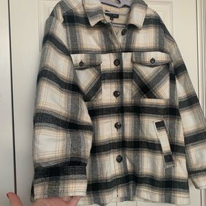 Black and white plaid “shacket” size 1X